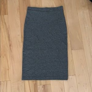 Gray midi pencil skirt